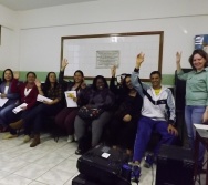 NA TRILHA DOS VALORES - SEGURANÇA FERROVIÁRIA E CIDADANIA - CARIACICA - SENSIBILIZAÇÃO DE PROF