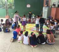 AULA DE SEGURANÇA FERROVIÁRIA - ESCOLA GENERAL TIBÚRCIO - BAIRRO PORTO DE SANTANA/CARIACICA