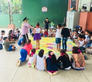 AULA DE SEGURANÇA FERROVIÁRIA - ESCOLA GENERAL TIBÚRCIO - BAIRRO PORTO DE SANTANA/CARIACICA