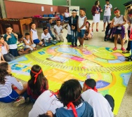 AULA DE SEGURANÇA FERROVIÁRIA - ESCOLA GENERAL TIBÚRCIO - BAIRRO PORTO DE SANTANA/CARIACICA