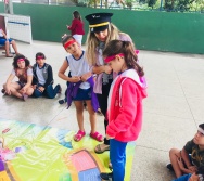 AULA DE SEGURANÇA FERROVIÁRIA - ESCOLA GENERAL TIBÚRCIO - BAIRRO PORTO DE SANTANA/CARIACICA