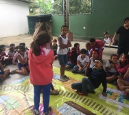 AULA DE SEGURANÇA FERROVIÁRIA - ESCOLA GENERAL TIBÚRCIO - BAIRRO PORTO DE SANTANA/CARIACICA