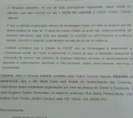 VOTO DE LOUVOR CONCEDIDO PELA CÂMARA MUNICIPAL DE VITÓRIA - ATRAVÉS DO VEREADOR VINICIUS SIMÕE