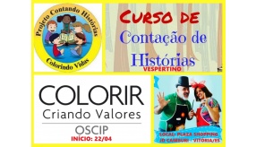 NOVA TURMA DO CURSO CONTANDO HISTÓRIAS COLORINDO VIDAS COMEÇANDO! - VESPERTINO - INSCRIÇÕES ABERTAS!