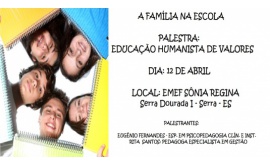 COLORIR MINISTRA PALESTRA EDUCAÇÃO HUMANISTA DE VALORES EM ESCOLA DA PREFEITURA DA SERRA